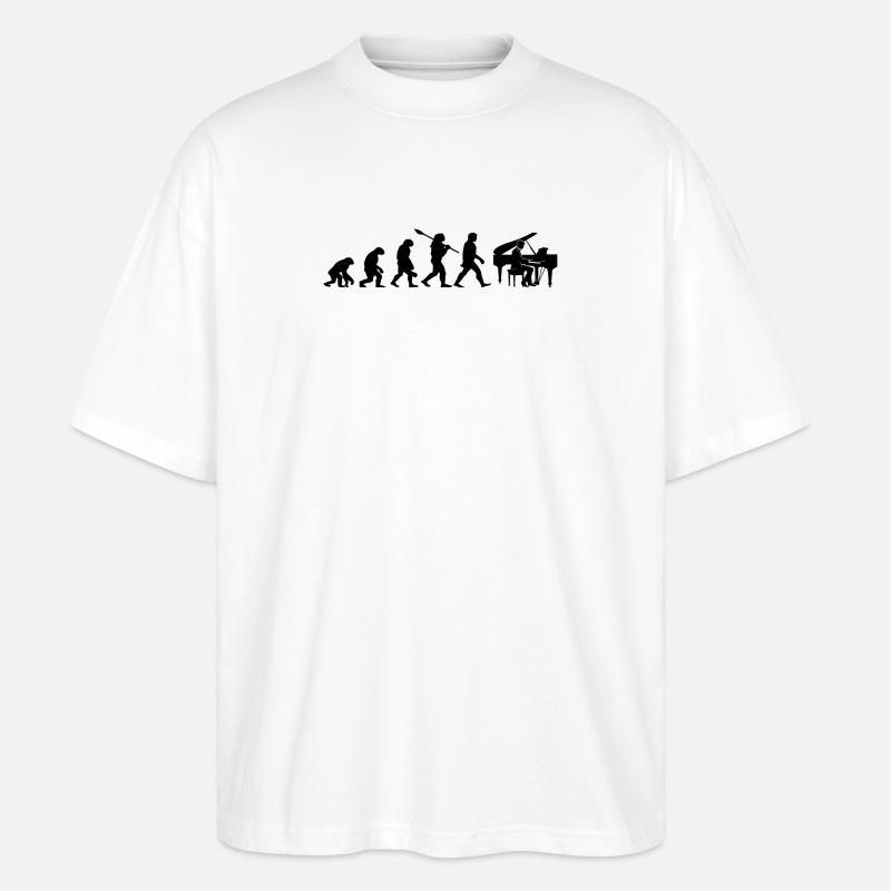 Evolution Pianist - Stanley/Stella Oversized Unisex Bio T-Shirt Blaster 2.0 - Weiß