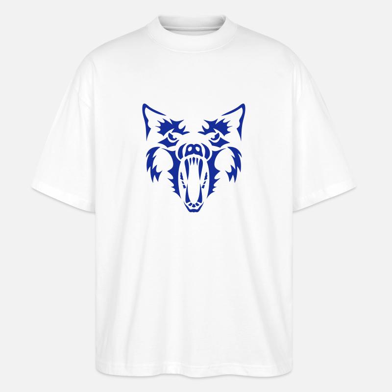 Wolf Werwolf Werwolf 3 - Stanley/Stella Oversized Unisex Bio T-Shirt Blaster 2.0 - Weiß