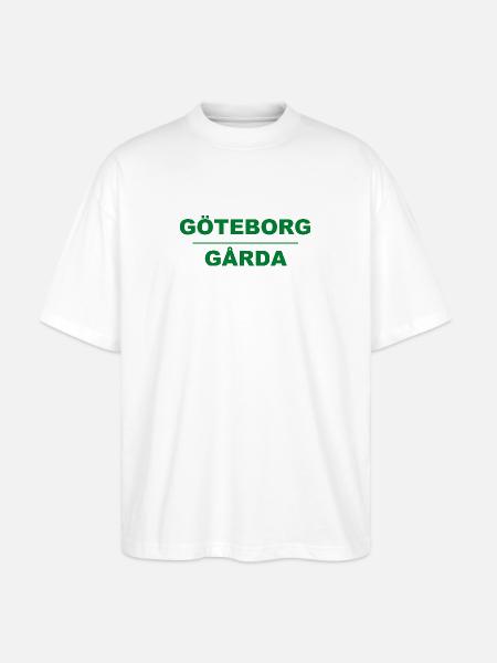 Göteborg Gårda – Green-black design - Stanley/Stella Oversized Unisex Organic T-shirt Blaster 2.0 - white