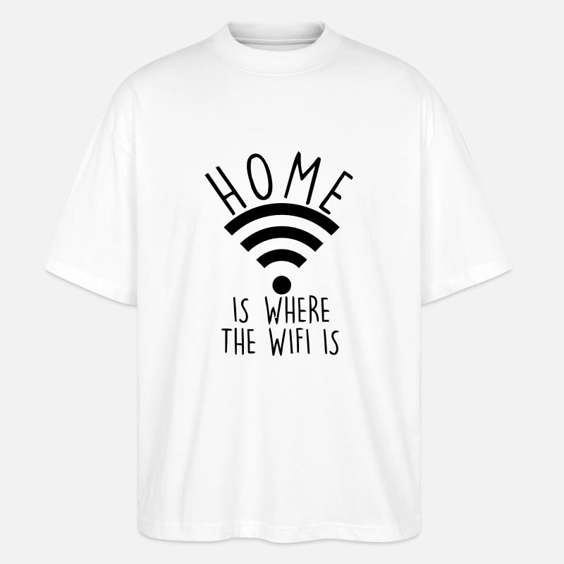 W-LAN IST HEIMAT - Stanley/Stella Oversized Unisex Bio T-Shirt Blaster 2.0 - Weiß