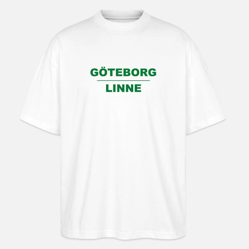 Göteborg Linen – Design vert-noir - T-shirt bio Blaster 2.0 coupe oversize Stanley/Stella Unisexe - blanc