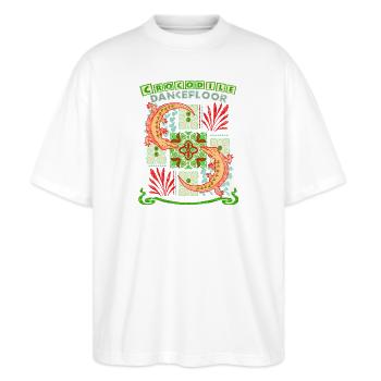 Piste de danse Crocodile - T-shirt bio Blaster 2.0 coupe oversize Stanley/Stella Unisexe - blanc - Devant - Alina (178cm) & Michal (187cm)
