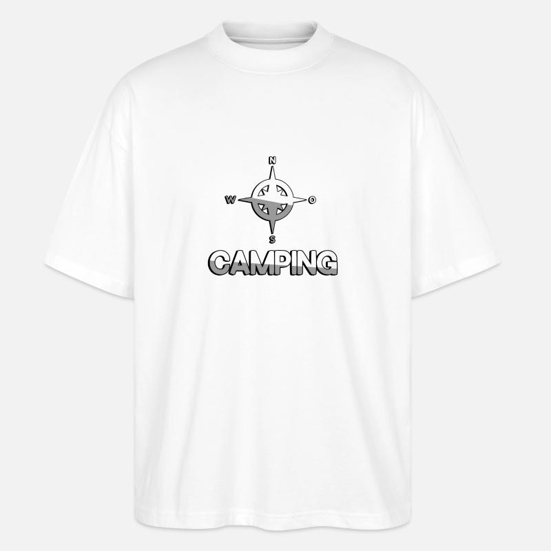CAMPING + Kompass - Camping - Stanley/Stella Oversized Unisex Bio T-Shirt Blaster 2.0 - Weiß