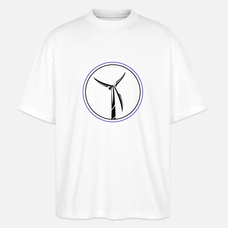 Symbole de l’énergie éolienne Éolienne - T-shirt bio Blaster 2.0 coupe oversize Stanley/Stella Unisexe - blanc