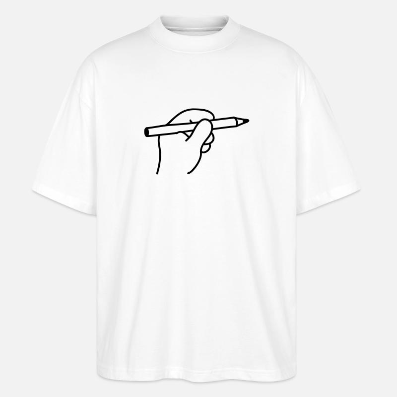 Main tient un stylo - T-shirt bio Blaster 2.0 coupe oversize Stanley/Stella Unisexe - blanc