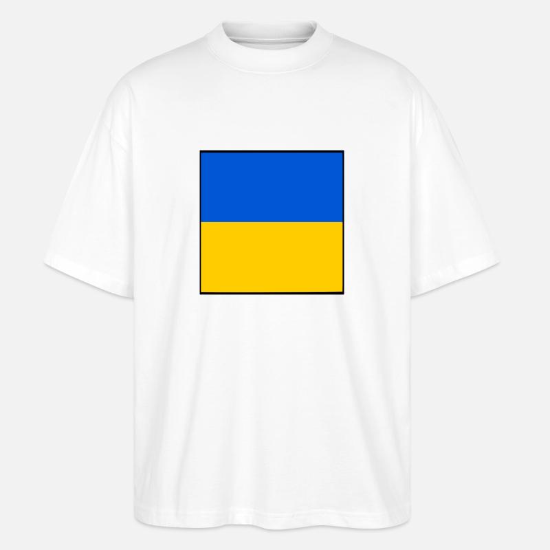 Ukraine flagge - Stanley/Stella Oversized Unisex Bio T-Shirt Blaster 2.0 - Weiß