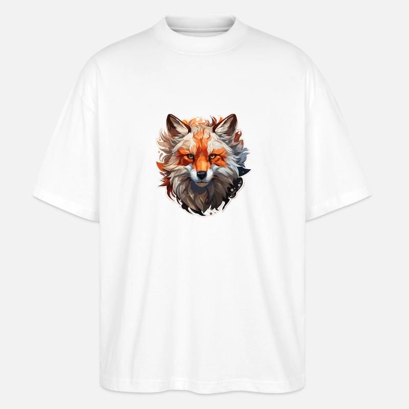 Fuchs - Illustration - Stanley/Stella Oversized Unisex Bio T-Shirt Blaster 2.0 - Weiß