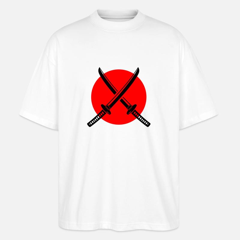 Symbole de l’épée de samouraï - T-shirt bio Blaster 2.0 coupe oversize Stanley/Stella Unisexe - blanc