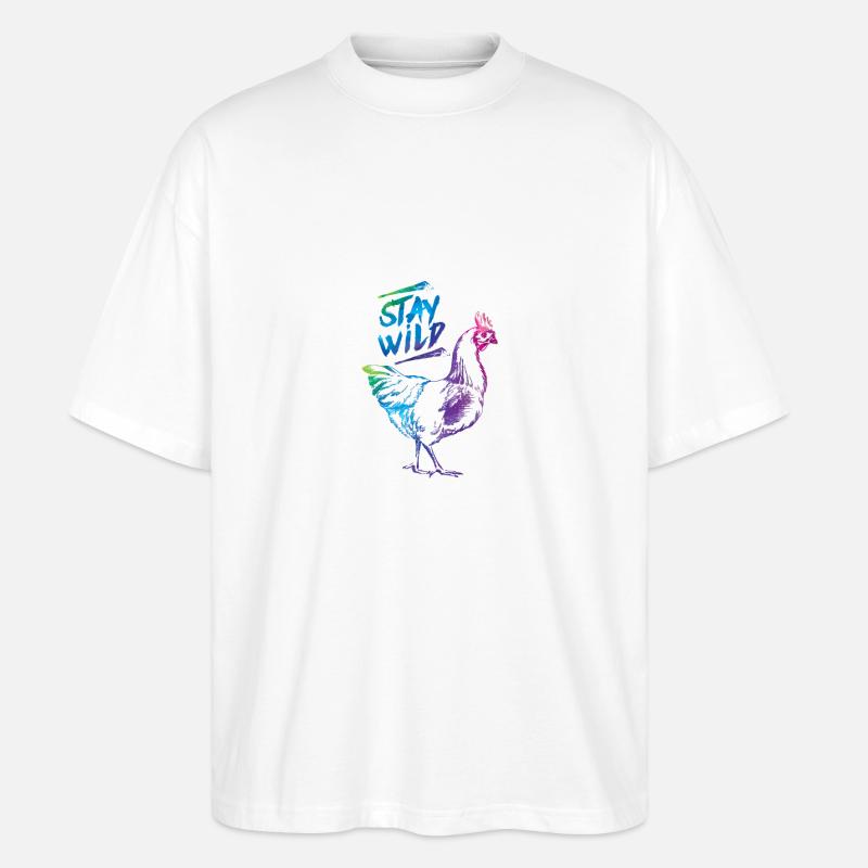 Chicken Time - Stanley/Stella Oversized Unisex Bio T-Shirt Blaster 2.0 - Weiß