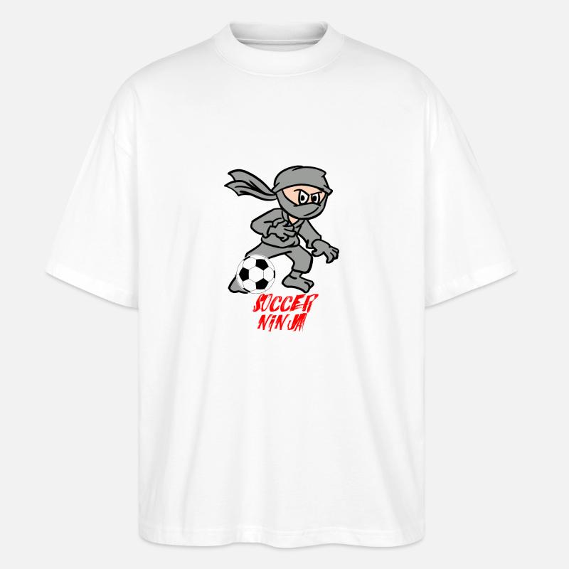 Fußball Ninja - Stanley/Stella Oversized Unisex Bio T-Shirt Blaster 2.0 - Weiß