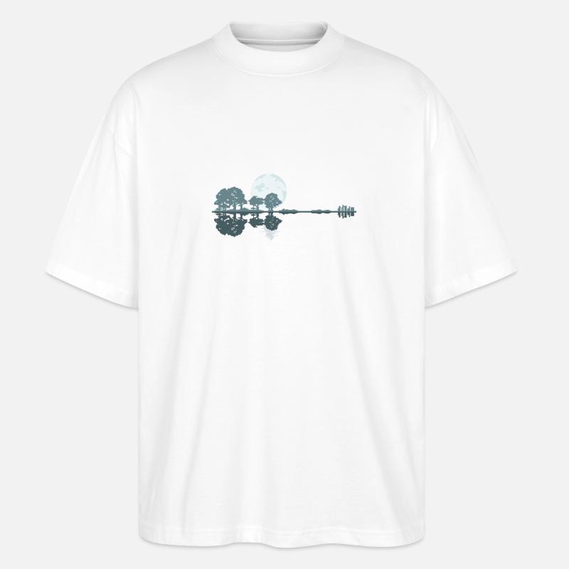 Guitar Lake Shadow Moonlight Geschenkidee - Stanley/Stella Oversized Unisex Bio T-Shirt Blaster 2.0 - Weiß