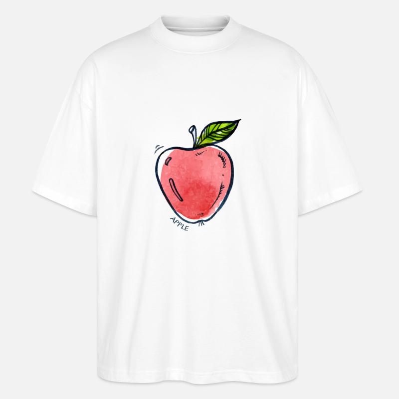 Apfel Obst Frucht Apple Fruit - Stanley/Stella Oversized Unisex Bio T-Shirt Blaster 2.0 - Weiß