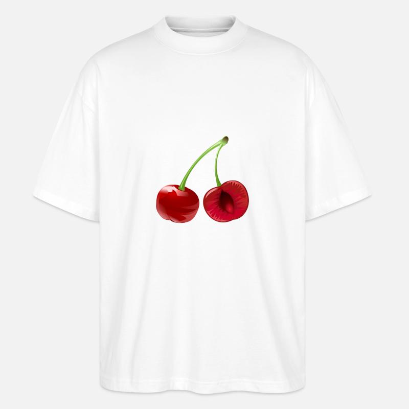 Cherry Fruit Fruit Cherry Fruit - Stanley/Stella Oversized Unisex Organic T-shirt Blaster 2.0 - white