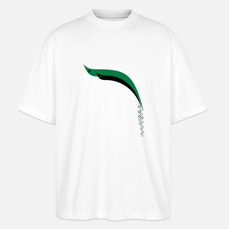 Bubble Fish - Stanley/Stella Oversized Unisex Bio T-Shirt Blaster 2.0 - Weiß