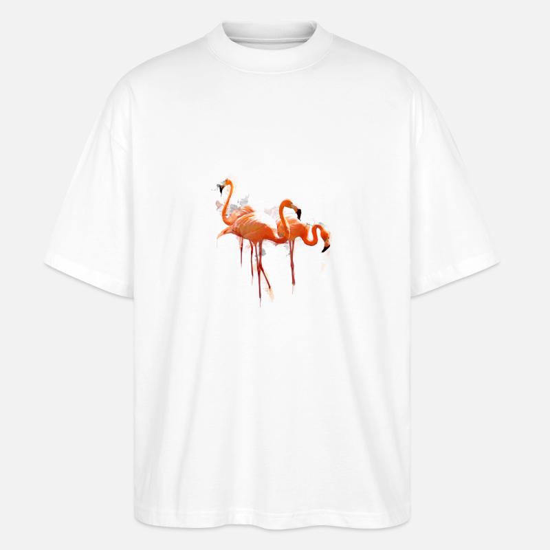 Flamingo - Stanley/Stella Oversized Unisex Bio T-Shirt Blaster 2.0 - Weiß