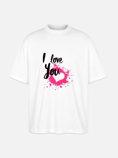 I Love You - Maglietta articolo ecologico Unisex vestibilità oversize Stanley/Stella Blaster 2.0 - bianco