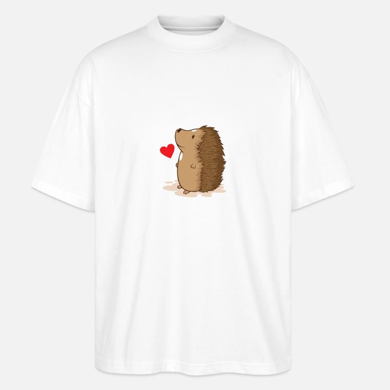 verliebter Igel - Stanley/Stella Oversized Unisex Bio T-Shirt Blaster 2.0 - Weiß
