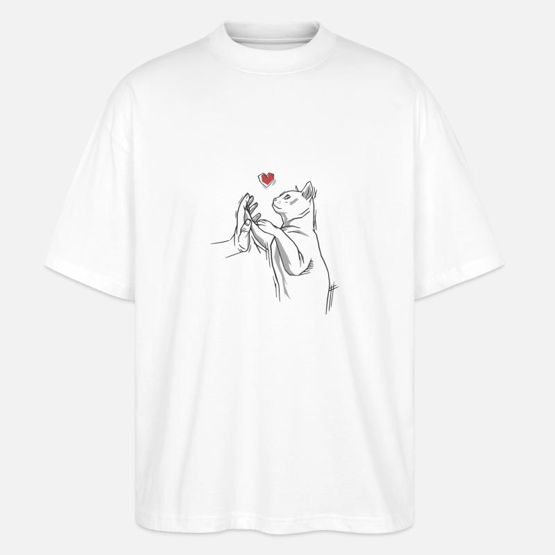 Katze Katze - Stanley/Stella Oversized Unisex Bio T-Shirt Blaster 2.0 - Weiß