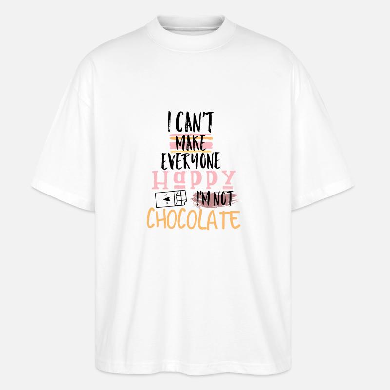 Schokolade Spruch - Stanley/Stella Oversized Unisex Bio T-Shirt Blaster 2.0 - Weiß