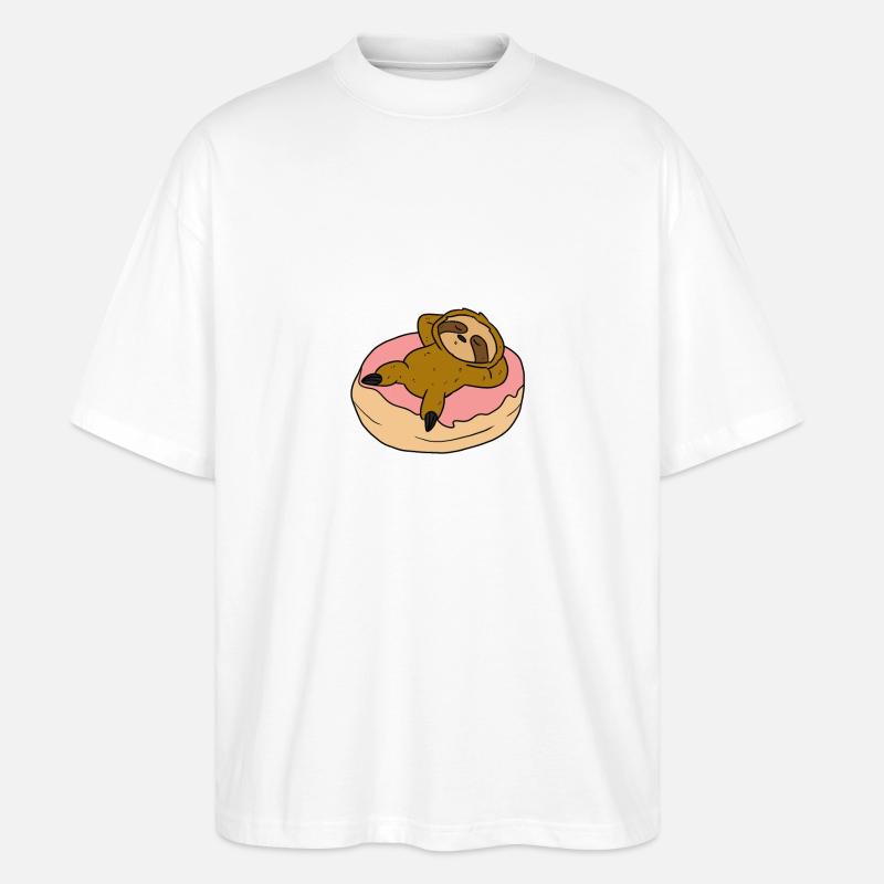 Faultier Sticker - Stanley/Stella Oversized Unisex Bio T-Shirt Blaster 2.0 - Weiß