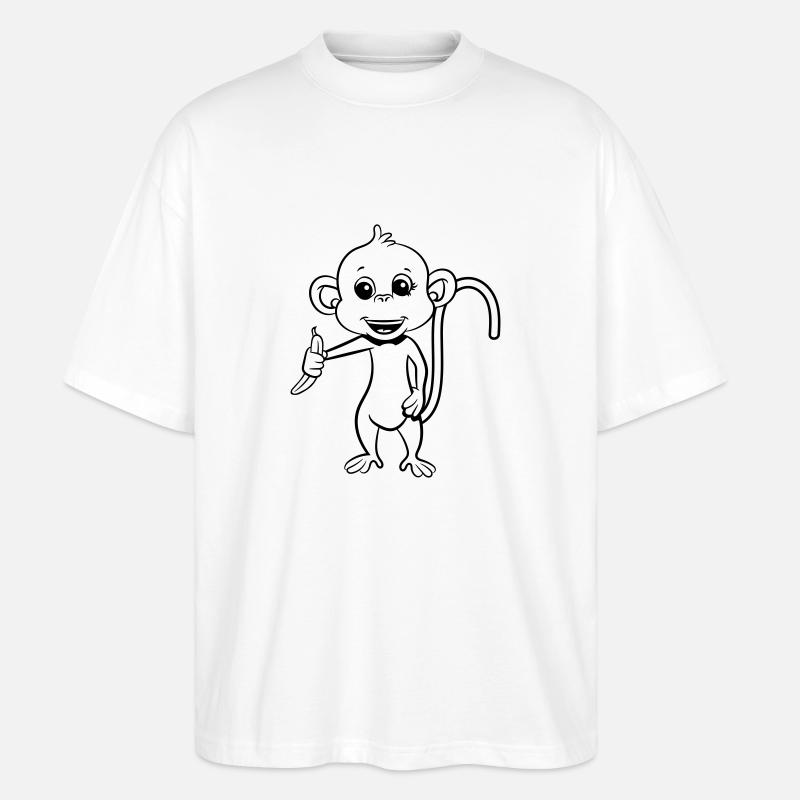 affe hat banane - Stanley/Stella Oversized Unisex Bio T-Shirt Blaster 2.0 - Weiß