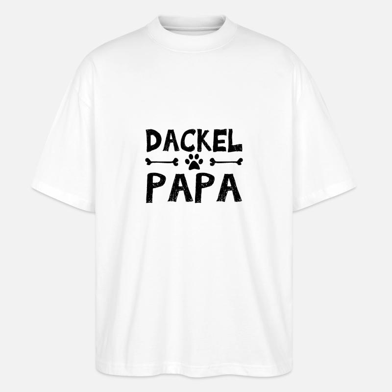 Dackel Vater - Stanley/Stella Oversized Unisex Bio T-Shirt Blaster 2.0 - Weiß