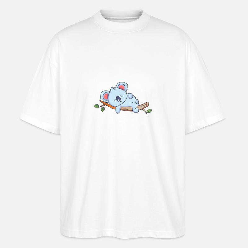 Koala Sleeping Koala Bear - Stanley/Stella Oversized Unisex Organic T-shirt Blaster 2.0 - white