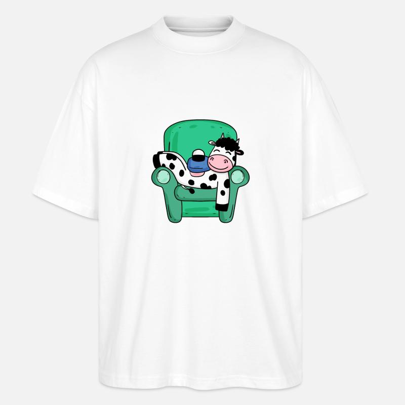 Kuh - Stanley/Stella Oversized Unisex Bio T-Shirt Blaster 2.0 - Weiß