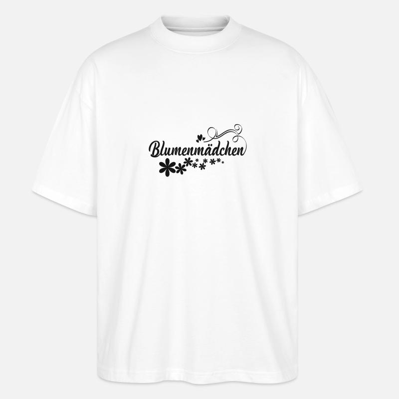 Blumenmädchen schwarze Blumen - Stanley/Stella Oversized Unisex Bio T-Shirt Blaster 2.0 - Weiß