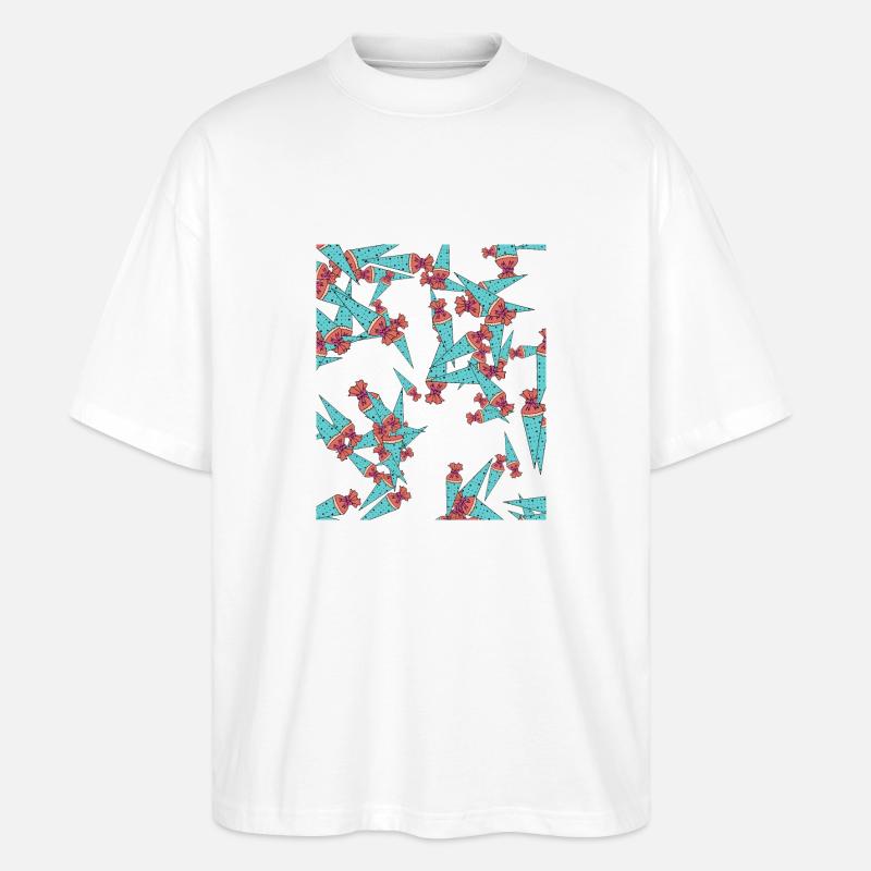Schultüte Einschulung Geschenk - Stanley/Stella Oversized Unisex Bio T-Shirt Blaster 2.0 - Weiß