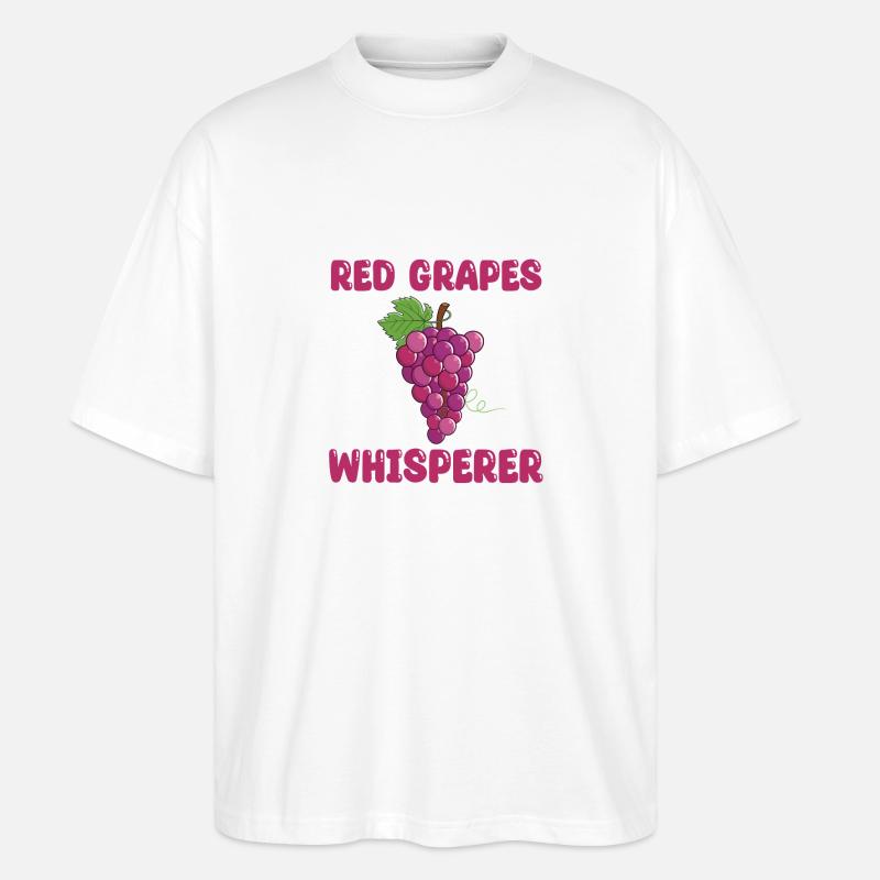 Rote Trauben Flüsterer - Stanley/Stella Oversized Unisex Bio T-Shirt Blaster 2.0 - Weiß
