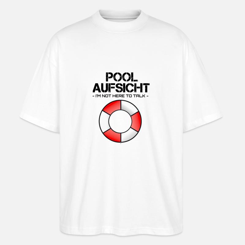 Pool Aufsicht mit Rettungsring - Stanley/Stella Oversized Unisex Bio T-Shirt Blaster 2.0 - Weiß