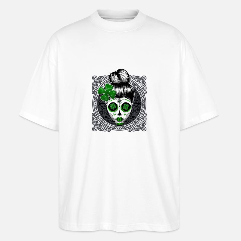 Saint Patrick Celtes écossais - T-shirt bio Blaster 2.0 coupe oversize Stanley/Stella Unisexe - blanc