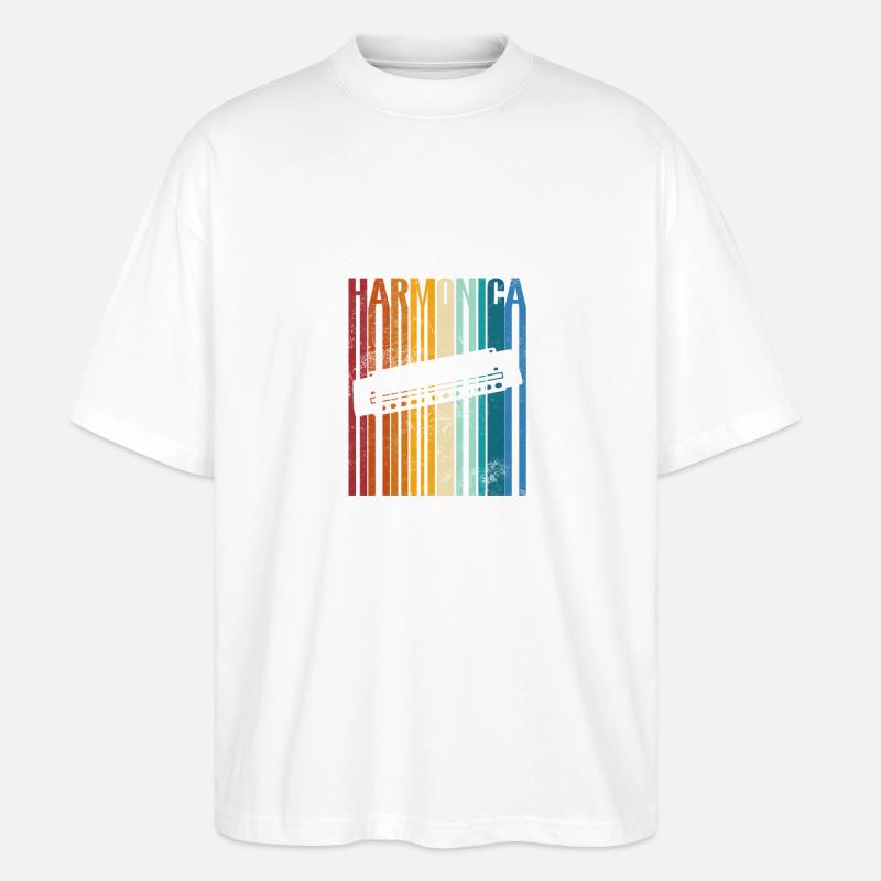 Harmonica Retro - Stanley/Stella Oversized Unisex Bio T-Shirt Blaster 2.0 - Weiß