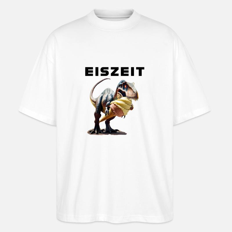 Eiszeit mit Dinosaurier - Stanley/Stella Oversized Unisex Bio T-Shirt Blaster 2.0 - Weiß