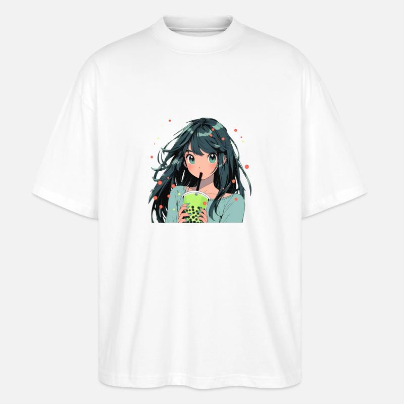 Anime and Boba Bubble Tea - Stanley/Stella Oversized Unisex Bio T-Shirt Blaster 2.0 - Weiß