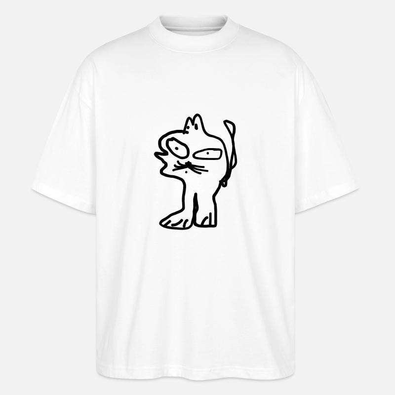 Katze - Stanley/Stella Oversized Unisex Bio T-Shirt Blaster 2.0 - Weiß
