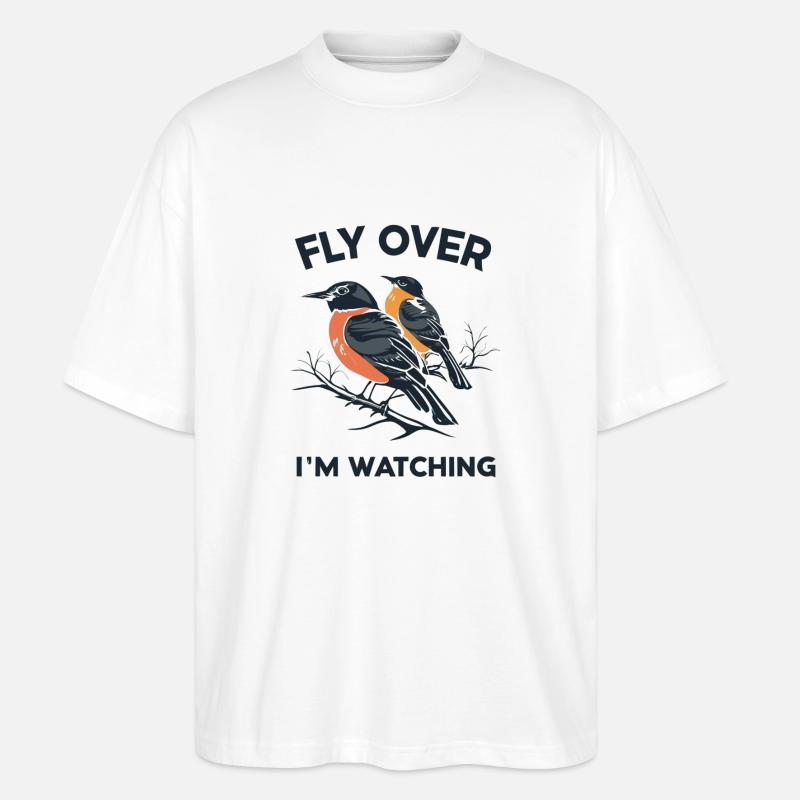 "vole, je regarde" slogan - T-shirt bio Blaster 2.0 coupe oversize Stanley/Stella Unisexe - blanc