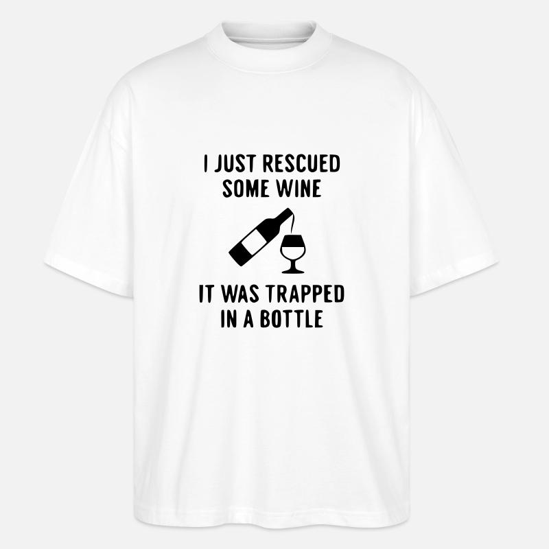 Ella Lopez "Rescued wine" - Stanley/Stella Oversized Unisex Bio T-Shirt Blaster 2.0 - Weiß