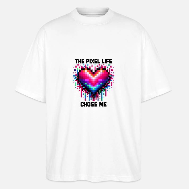 Das Pixel-Leben hat mich auserwählt - Stanley/Stella Oversized Unisex Bio T-Shirt Blaster 2.0 - Weiß