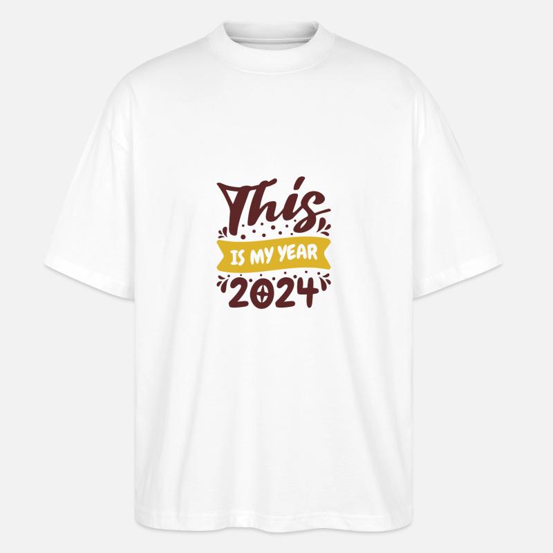 C’est mon année 2024 - T-shirt bio Blaster 2.0 coupe oversize Stanley/Stella Unisexe - blanc