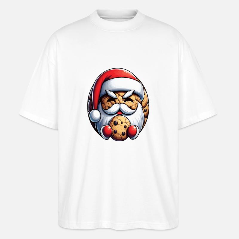 Weihnachtsmann als Keks - Stanley/Stella Oversized Unisex Bio T-Shirt Blaster 2.0 - Weiß