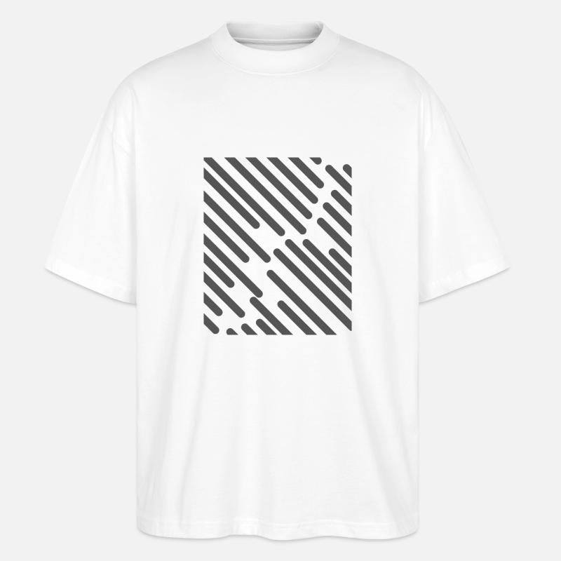 Graue Streifen - Stanley/Stella Oversized Unisex Bio T-Shirt Blaster 2.0 - Weiß