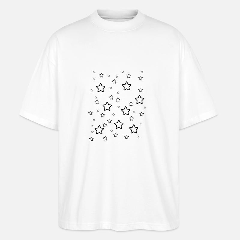 Schwarze Sterne - Stanley/Stella Oversized Unisex Bio T-Shirt Blaster 2.0 - Weiß