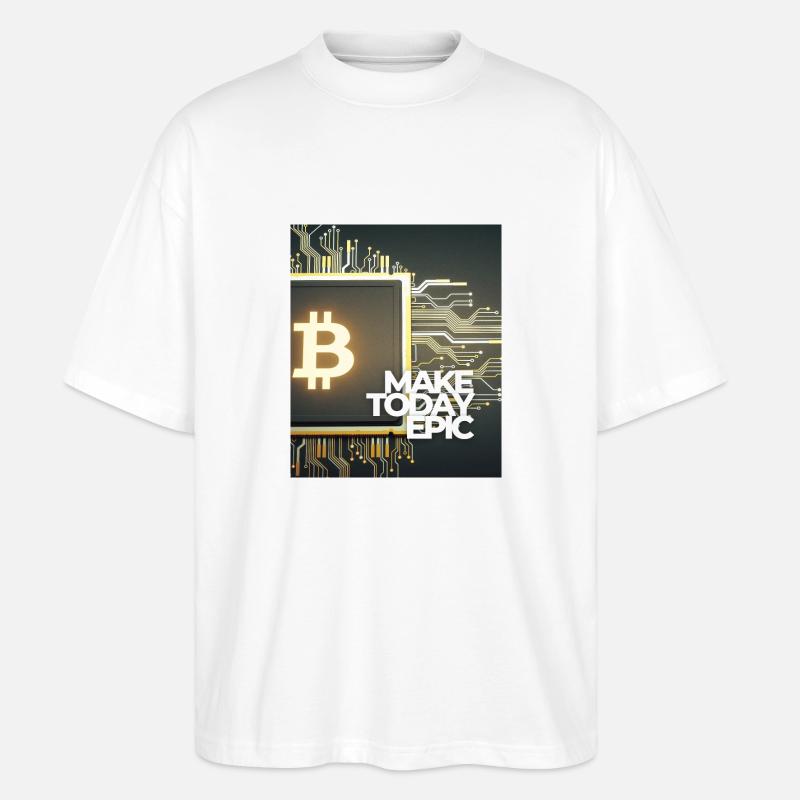 Bitcoin - Kryptowährung Epic - Stanley/Stella Oversized Unisex Bio T-Shirt Blaster 2.0 - Weiß