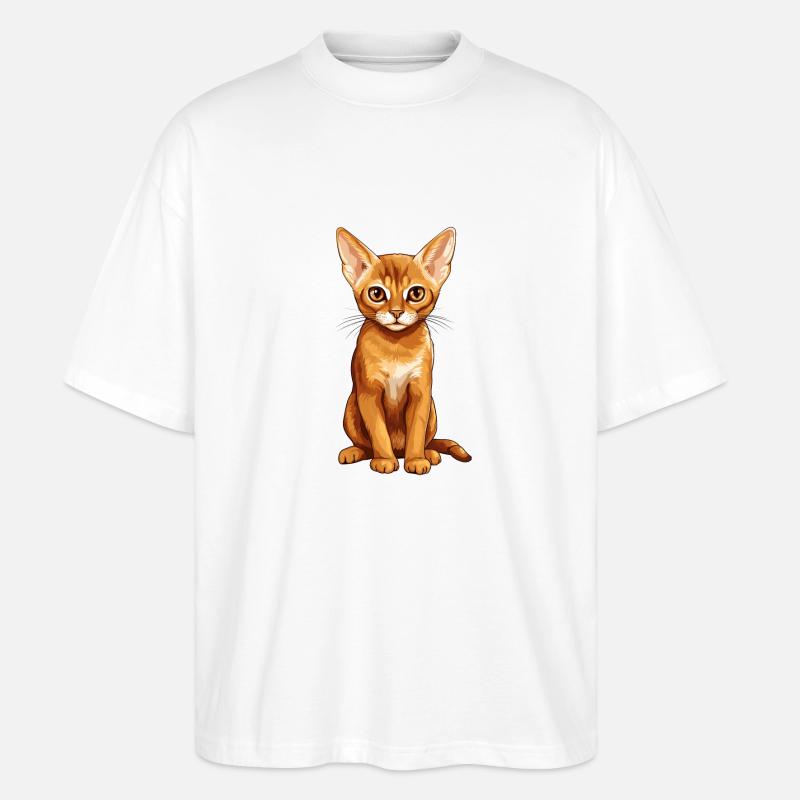 Abyssinian Cat Abessinierkatze - Stanley/Stella Oversized Unisex Bio T-Shirt Blaster 2.0 - Weiß