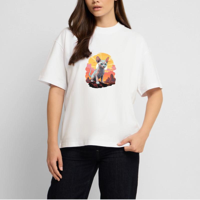 Devon Rex Kitten Devon Rex Cat Stanley/Stella Oversized Unisex Organic T-shirt Blaster 2.0