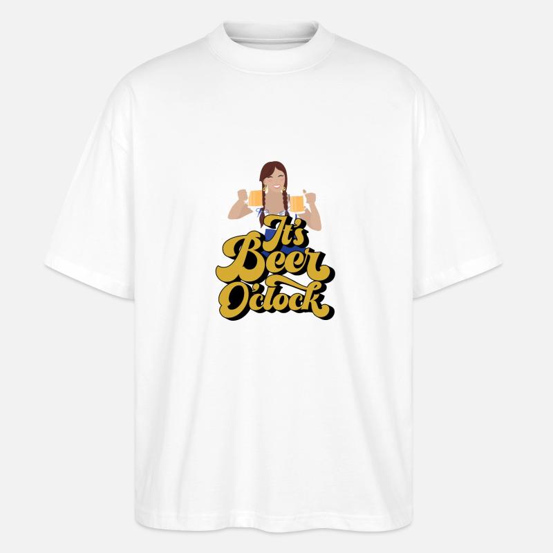 Beer o‘clock - Stanley/Stella Oversized Unisex Bio T-Shirt Blaster 2.0 - Weiß