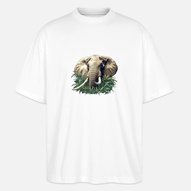 Elefanten Elefant - Stanley/Stella Oversized Unisex Bio T-Shirt Blaster 2.0 - Weiß