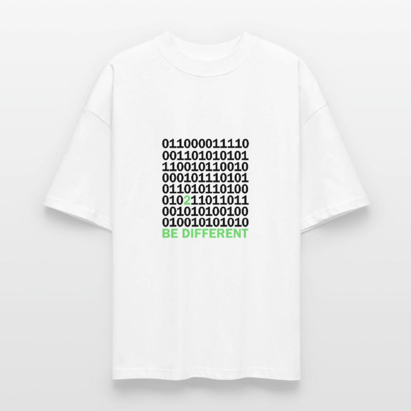 Be Different Binary Code Nerd Gift Stanley/Stella Oversized Unisex Organic T-shirt Blaster 2.0